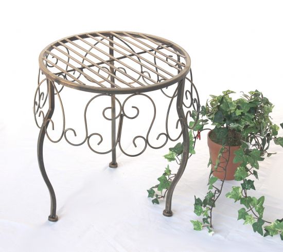 DanDiBo Flower Stool Metal Brown Round 35 cm Flower Stand 140129 XL Side Table Plant Stand Small