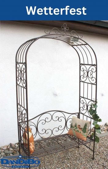 DanDiBo Rose arch with bench Metal Stable 120 cm wide 120852 Trellis Bench Trellis Pergola