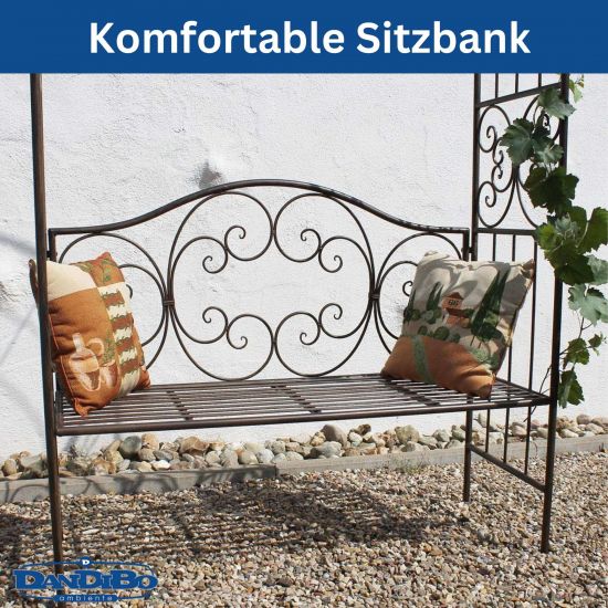 DanDiBo Rose arch with bench Metal Stable 120 cm wide 120852 Trellis Bench Trellis Pergola