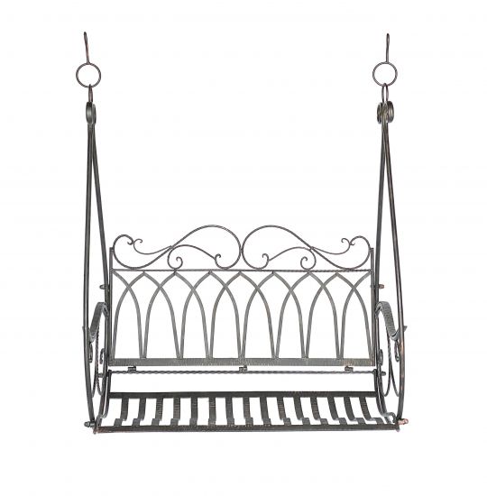 DanDiBo Hängebank Metall Braun Wetterfest Schaukel Gondel Hängesessel 1868 2 Sitzer Gartenbank