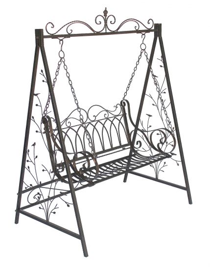 DanDiBo Hollywood swing metal 2 seater antique vintage 18688 wrought iron garden swing garden