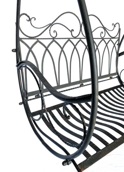 DanDiBo Hollywood swing metal 2 seater antique vintage 1868 wrought iron garden swing garden