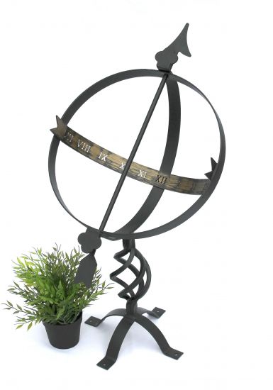 DanDiBo Sundial Garden Large Metal Black Wrought Iron Deco Weatherproof 70 cm Garden Clock Clock