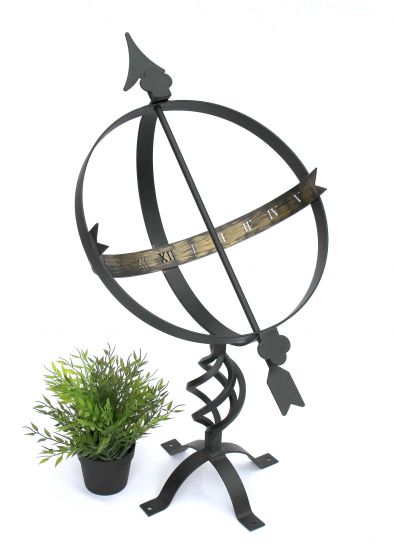 DanDiBo Sundial Garden Large Metal Black Wrought Iron Deco Weatherproof 70 cm Garden Clock Clock