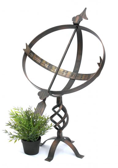 DanDiBo Sundial Garden Large Metal Patina Wrought Iron Deco Weatherproof 70 cm Garden Clock Clock