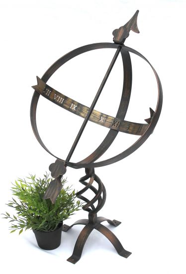 DanDiBo Sundial Garden Large Metal Patina Wrought Iron Deco Weatherproof 70 cm Garden Clock Clock