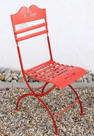 DanDiBo bistro chair metal red 18621 folding chair garden chair folding metal chair chair vintage