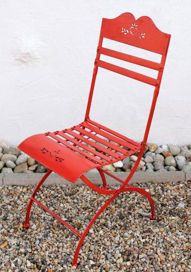 DanDiBo bistro chair metal red 18621 folding chair garden chair folding metal chair chair vintage