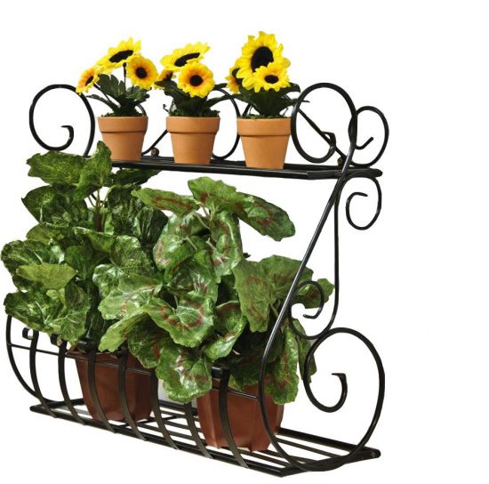 DanDiBo wall flower holder metal black 50 cm wall shelf Sebino flower stand flower shelf wall pot holder