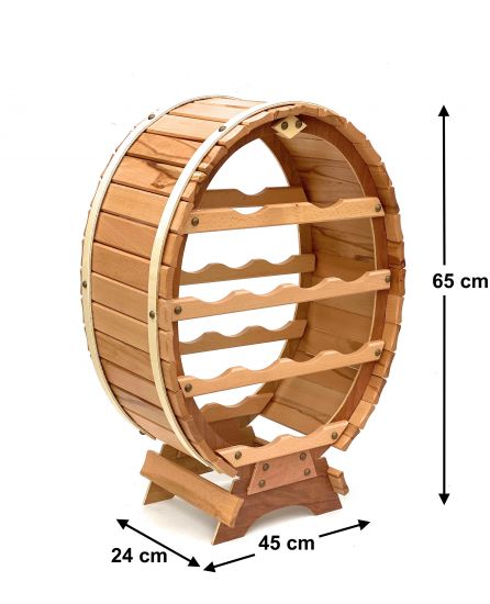Weinregal Weinfass für 12 Flaschen Natur lackiert 65cm Flaschenhalter Flaschenregal Bar Fassform