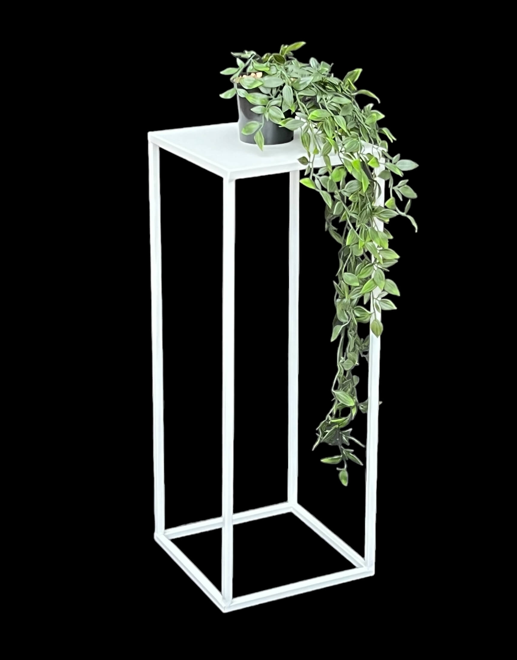 DanDiBo Blumenhocker Metall M cm Pflanzenhocker 96482 Blumenständer Beistelltisch - 60 Weiß Eckig Pflanzenständer Modern DanDiBo-Ambiente Blumensäule