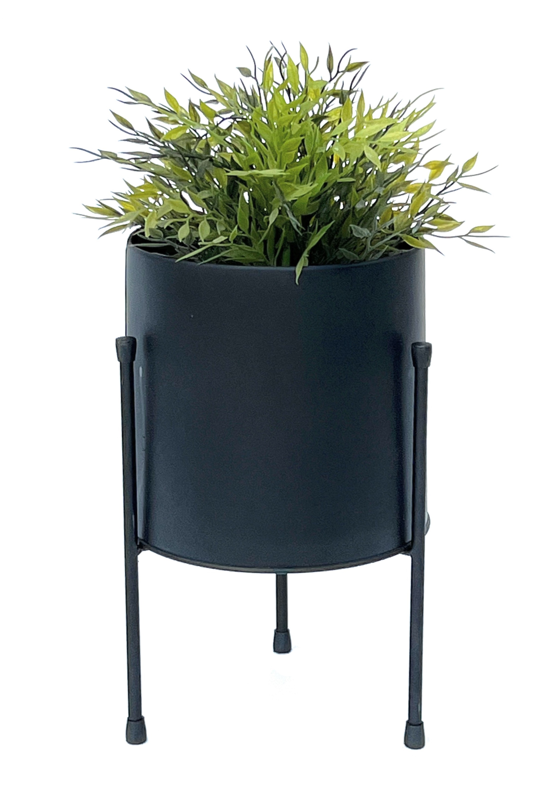 DanDiBo Blumenhocker mit Topf Metall Schwarz 32 cm Blumenständer 96261 Blumensäule Modern