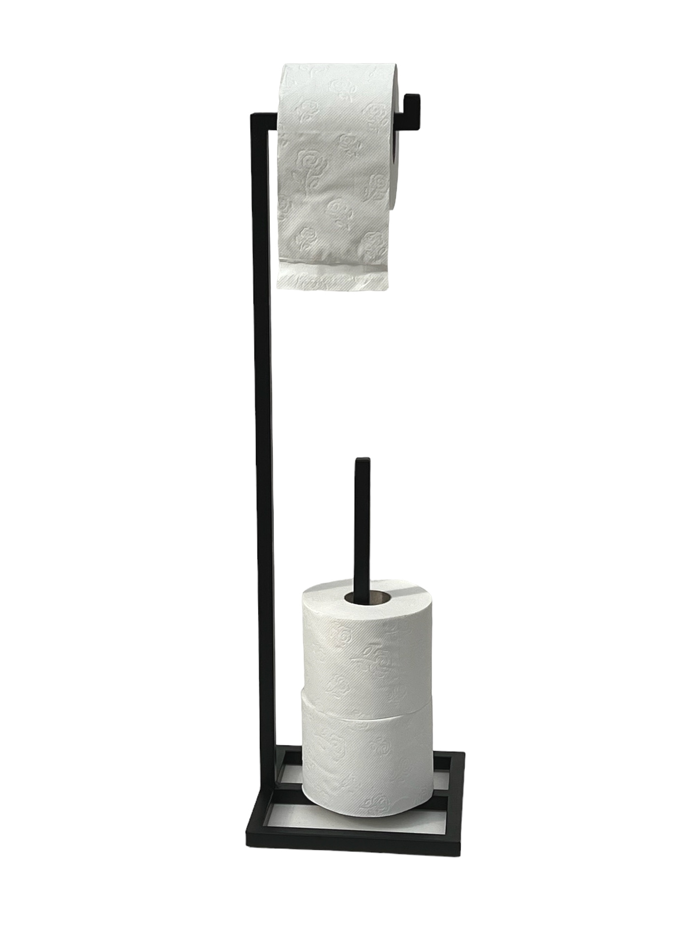 Stehend WC 96459 Toilettenpapierhalter Schwarz Metall Papierhalter Gäste Rollenhalter-DanDiBo DanDiBo Ersatzrollenhalter Klopapierhalter Ständer