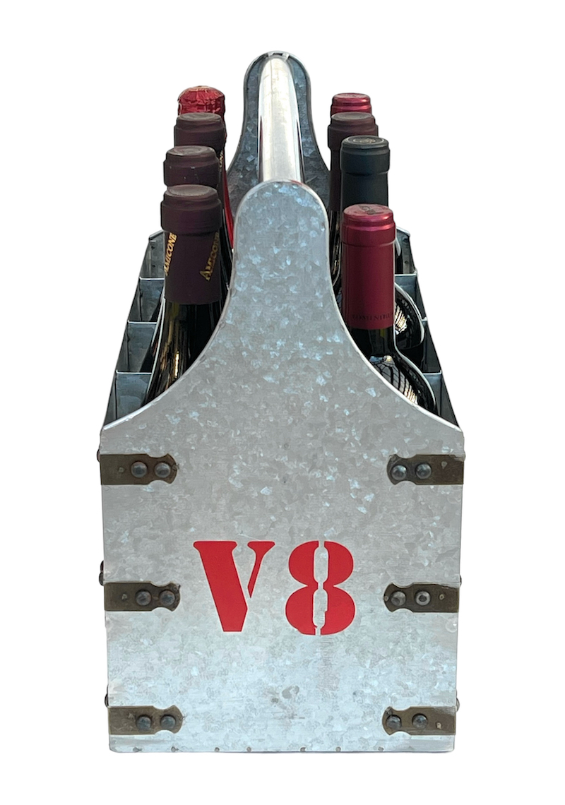 DanDiBo Weinträger Metall mit Öffner Flaschenträger 6 Zylinder V6 96402  Flaschenträger Flaschenöffner Flaschenkorb Weinflaschenträger -  DanDiBo-Ambiente