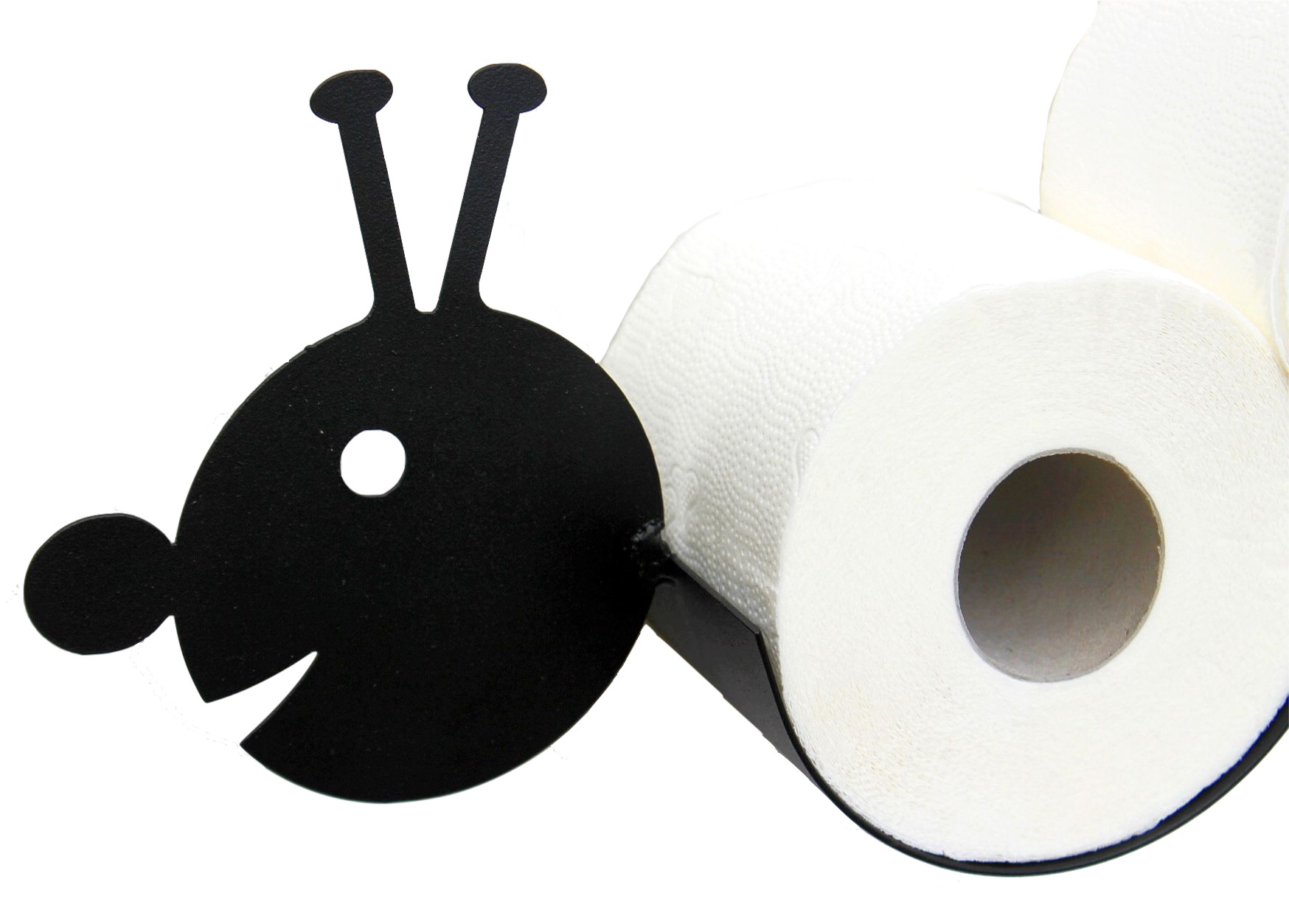 DanDiBo Toilettenpapierhalter Raupe Metall WC Papierhalter Ersatzrollenhalter Rollenhalter DanDiBo-Ambiente - Wandmontage Schwarz