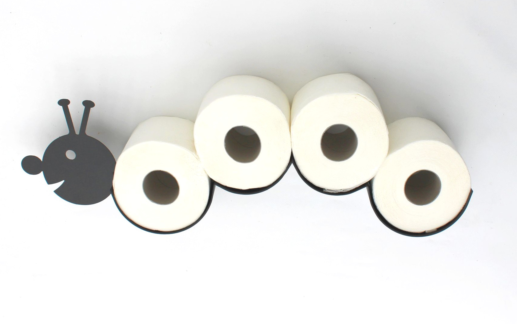 DanDiBo Toilettenpapierhalter DanDiBo-Ambiente - Metall Wandmontage WC Rollenhalter Raupe Schwarz Ersatzrollenhalter Papierhalter