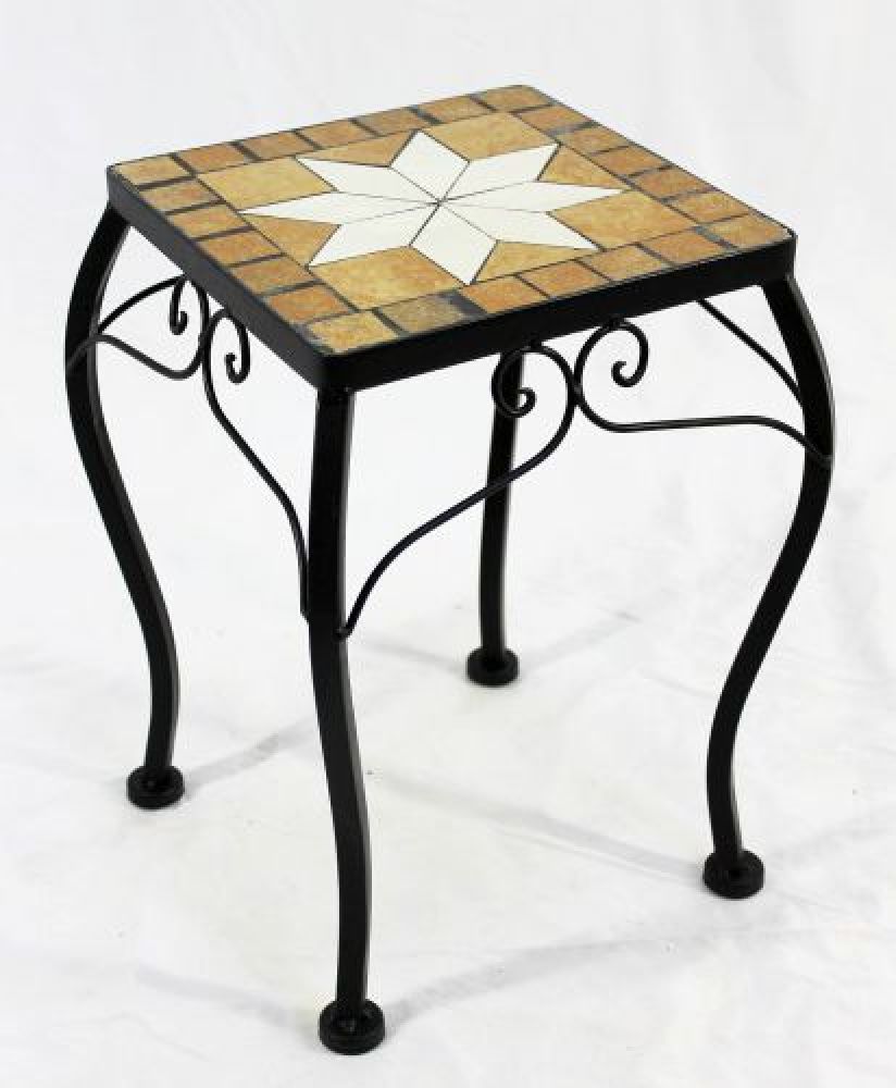 DanDiBo Flower Stool Mosaic Angular 38 cm Flower Stand 12015 Side Table Plant Stand Mosaic Table Small