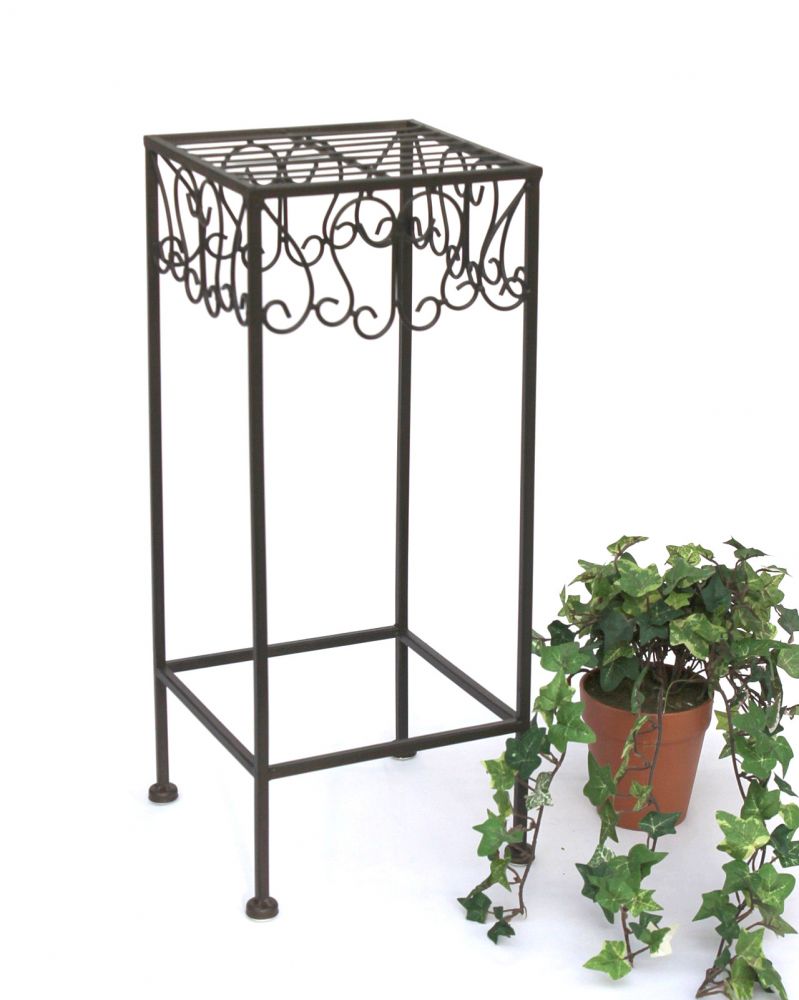 DanDiBo Flower Stool Metal Brown Square 50 cm Flower Stand 140127-S Side Table Plant Stand Flower Column