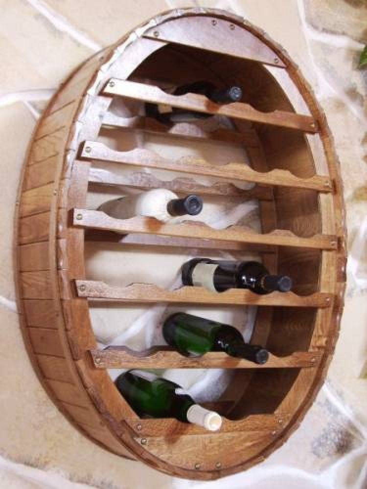 DanDiBo wine rack wooden wall wine barrel 24 bottles brown wall rack bottle rack bottle holder barrel