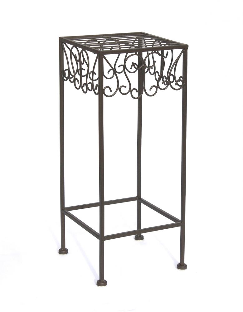 DanDiBo Flower Stool Metal Brown Square 50 cm Flower Stand 140127-S Side Table Plant Stand Flower Column