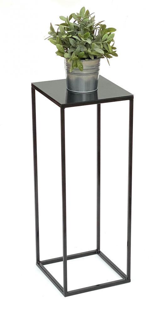 2x DanDiBo Blumenhocker Metall Schwarz Eckig 62,5 cm Blumenständer Beistelltisch 434 Blumensäule Modern Pflanzenständer Pflanzenhocker