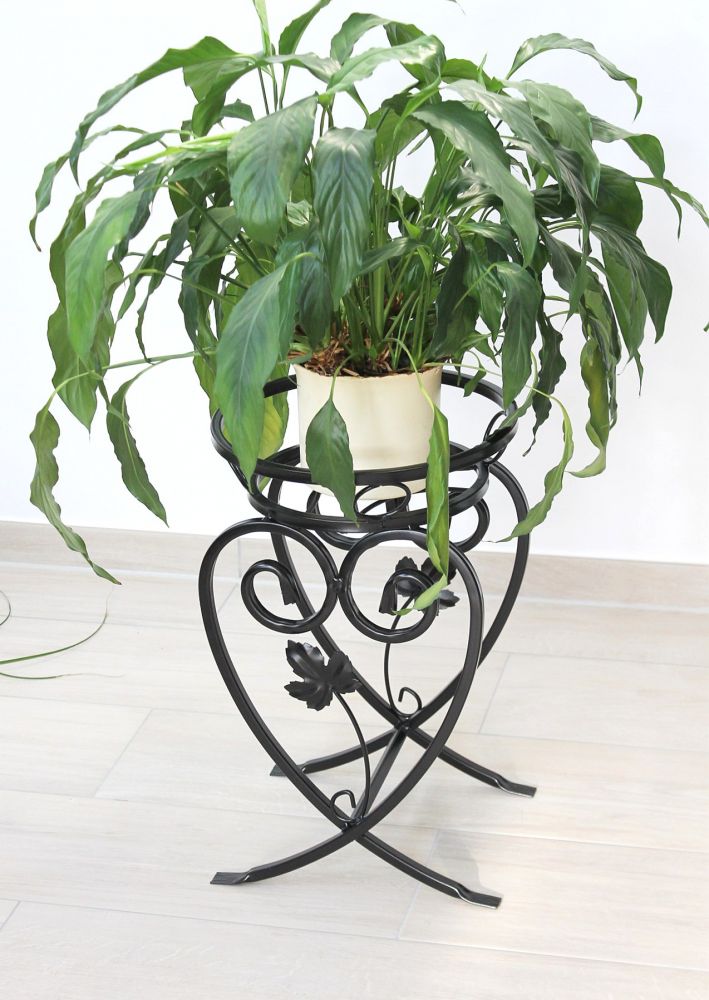 DanDiBo Flower Stand Metal Black 49 cm Flower Stool KW420 Plant Column Plant Stand Flower Column Small