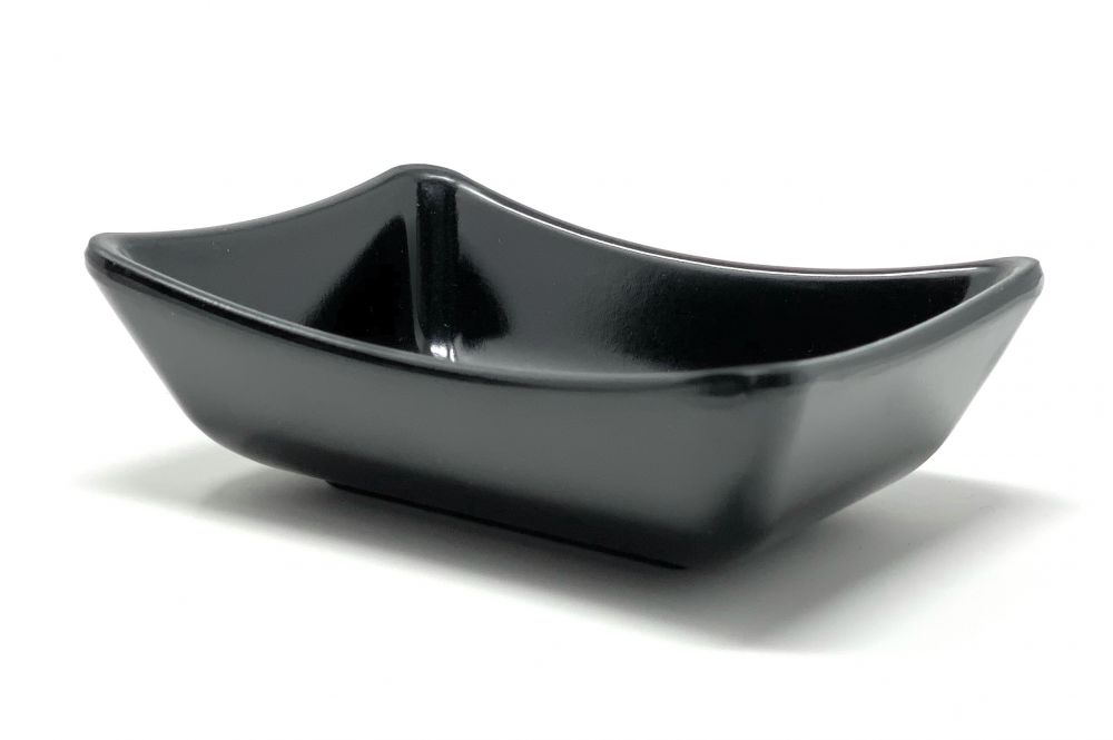 4x Dip Bowls Melamine Set Black 757 Snack Bowl Serving Bowl Small Mini Sauce Bowls Soya