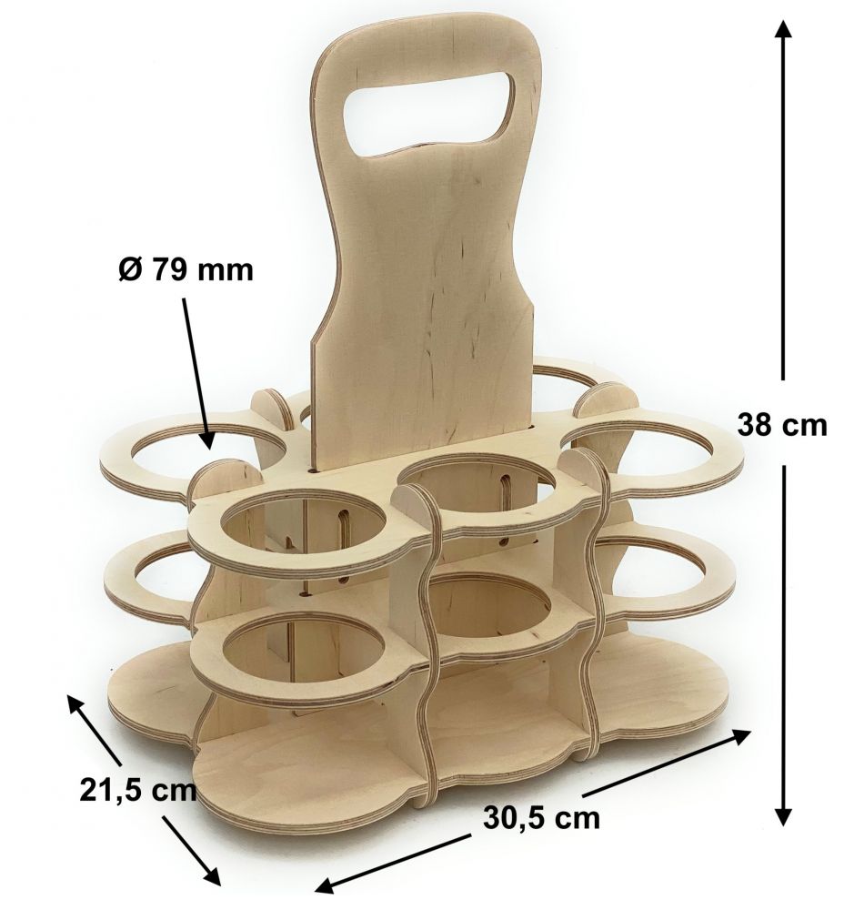 DanDiBo Bierträger aus Holz 6 Flaschen Flaschenträger 96143 Flaschenkorb Männerhandtasche Bier