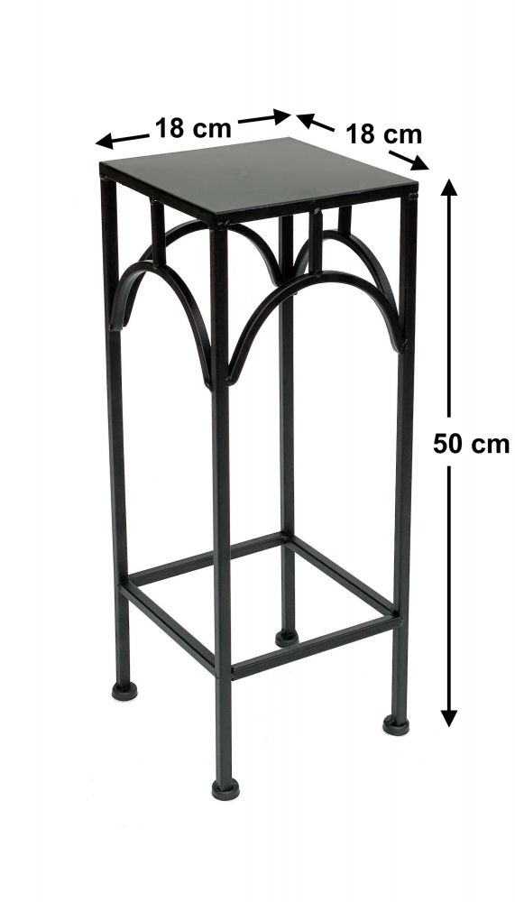 DanDiBo Blumenhocker Metall Schwarz Eckig 50 cm Blumenständer 96132 S Beistelltisch Blumensäule Modern Pflanzenständer Pflanzenhocker