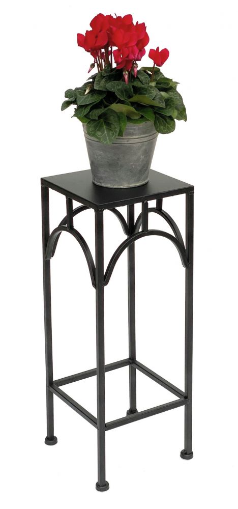 DanDiBo Blumenhocker Metall Schwarz Eckig 50 cm Blumenständer 96132 S Beistelltisch Blumensäule Modern Pflanzenständer Pflanzenhocker