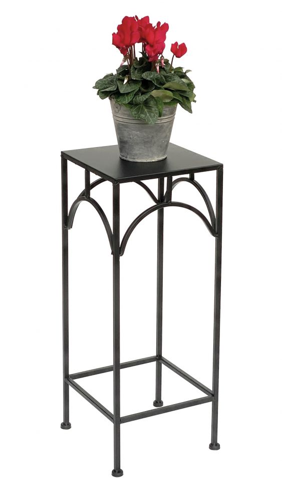 DanDiBo Blumenhocker Metall Schwarz Eckig 60 cm Blumenständer 96132 M Beistelltisch Blumensäule Modern Pflanzenständer Pflanzenhocker