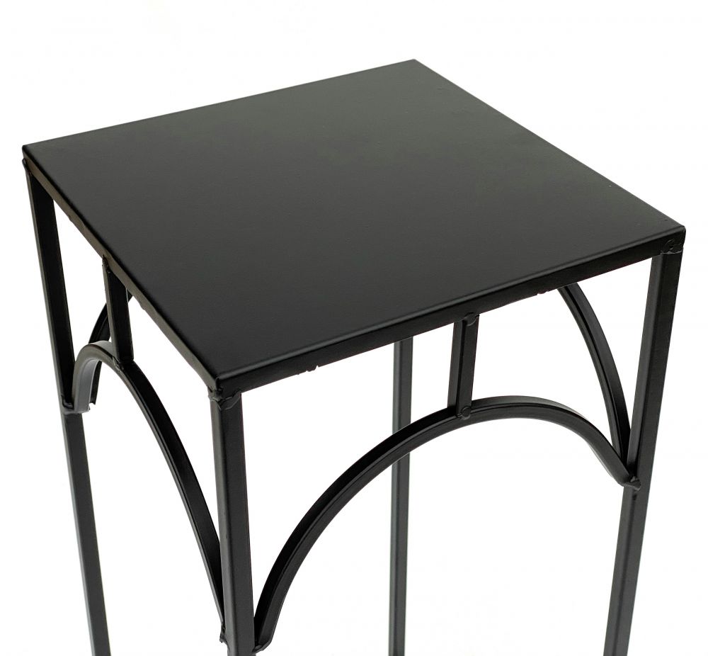 DanDiBo Blumenhocker Metall Schwarz Eckig 60 cm Blumenständer 96132 M Beistelltisch Blumensäule Modern Pflanzenständer Pflanzenhocker