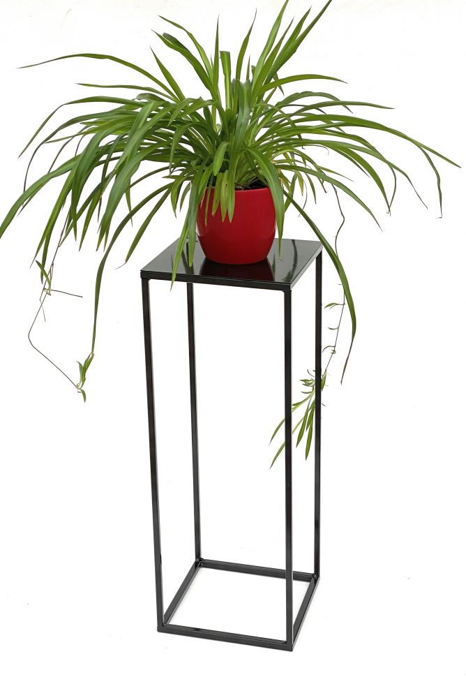 DanDiBo Flower Stool Metal Black Square 62.5 cm Flower Stand Side Table 434 Flower Column Modern Plant Stand Plant Stool