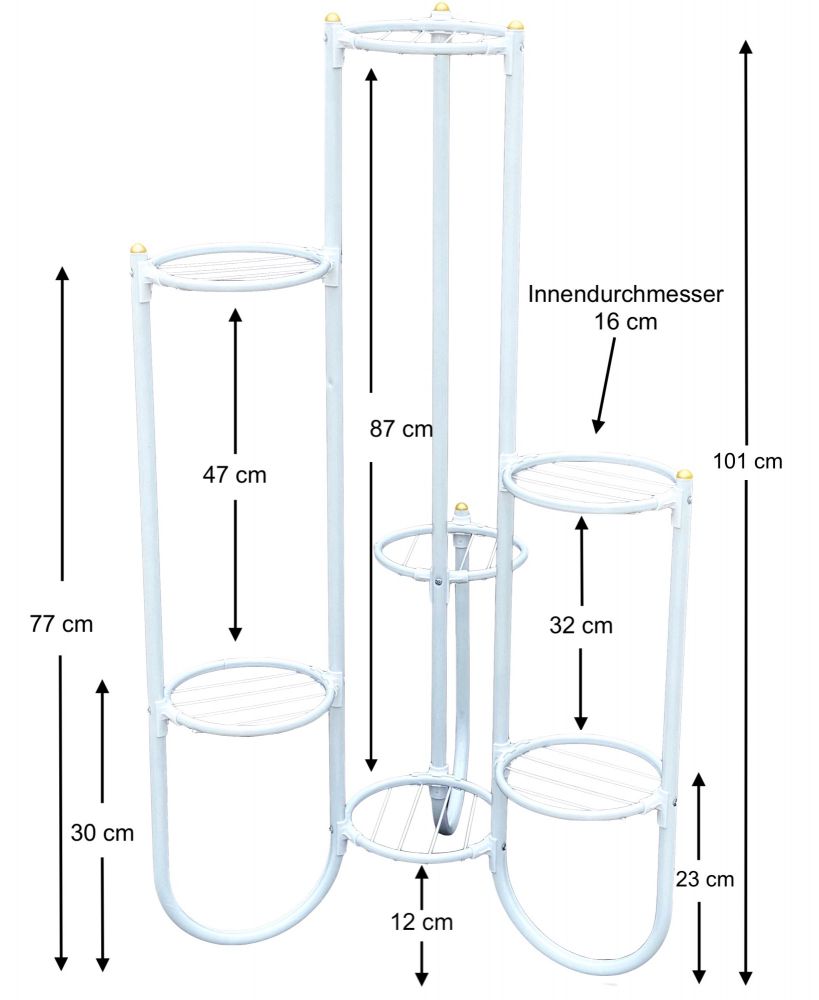 DanDiBo Blumentreppe Metall Weiß 93922 Pflanzenentreppe 101 cm Blumenregal Pflanzenständer Blumenständer