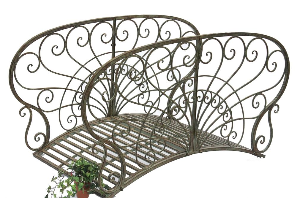 DanDiBo garden bridge metal with railing antique 150106 bridge 150 cm garden metal bridge garden furniture pond bridge footbridge stable