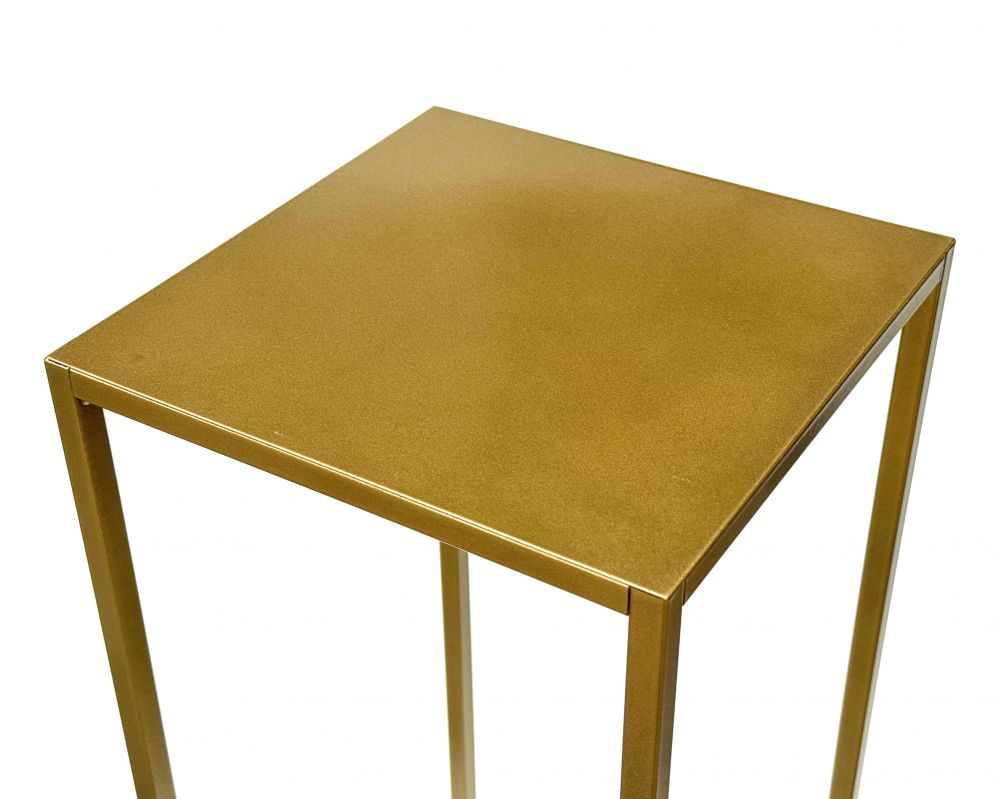 DanDiBo Blumenhocker Metall Gold Eckig 100 cm Blumenständer Beistelltisch 96570 Blumensäule Modern Pflanzenständer Pflanzenhocker