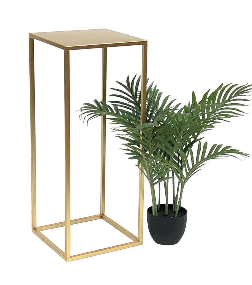 DanDiBo Flower Stool Metal Gold Angular 70 cm Flower Stand Side Table 96506 L Flower Column Modern Plant Stand Plant Stool