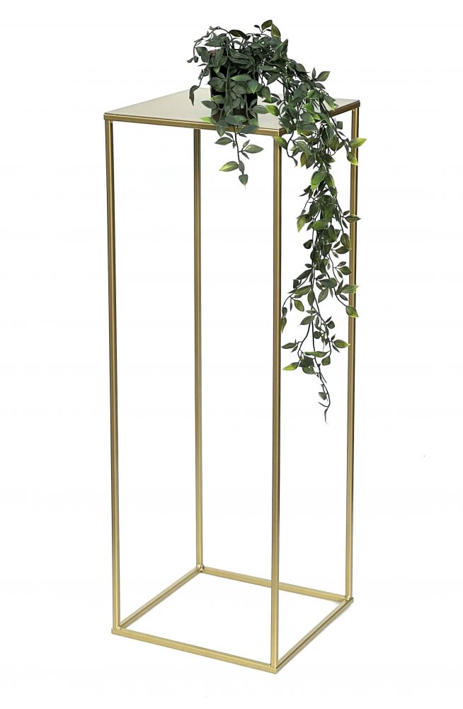 DanDiBo Flower Stool Metal Gold Angular L 82 cm Flower Stand Side Table 96406 Flower Column Modern Plant Stand Plant Stool