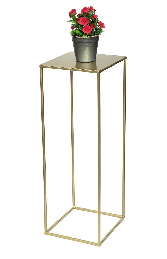 DanDiBo Flower Stool Metal Gold Angular L 82 cm Flower Stand Side Table 96406 Flower Column Modern Plant Stand Plant Stool