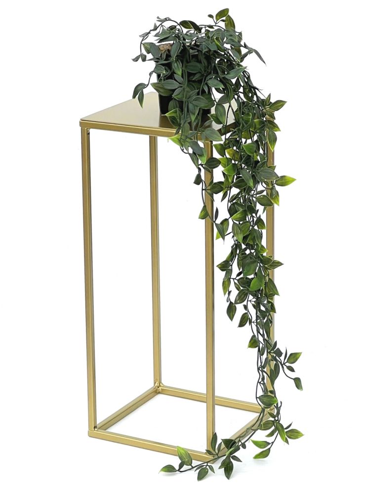 DanDiBo Flower Stool Metal Gold Angular S 42 cm Flower Stand Side Table 96406 Flower Column Modern Plant Stand Plant Stool