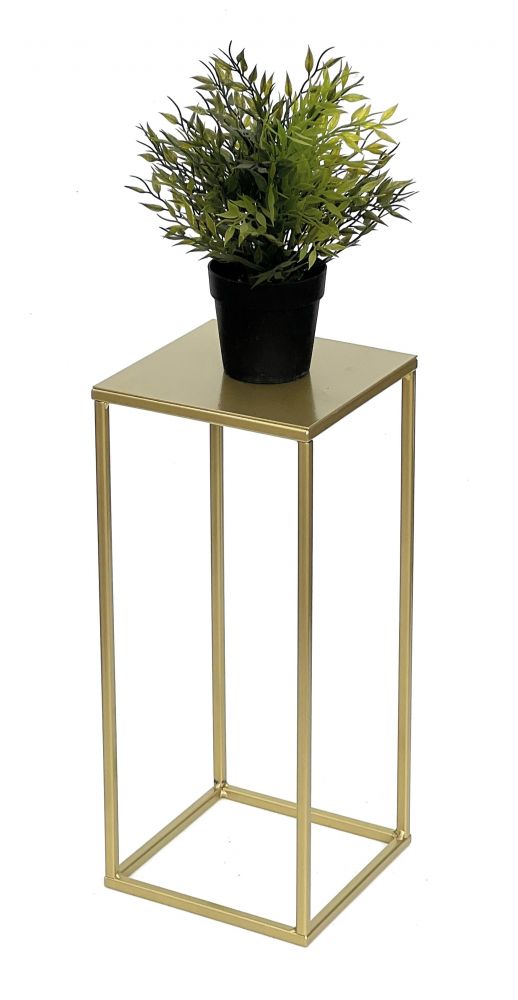 DanDiBo Flower Stool Metal Gold Angular S 42 cm Flower Stand Side Table 96406 Flower Column Modern Plant Stand Plant Stool