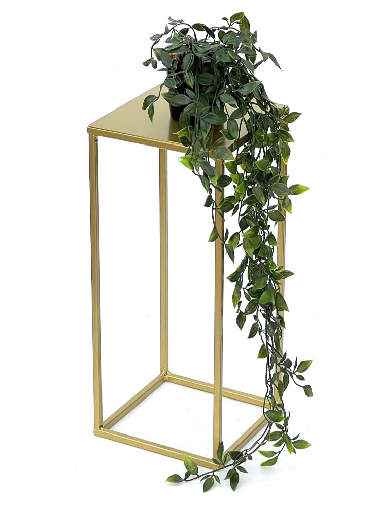 DanDiBo Flower Stool Metal Gold Angular S 42 cm Flower Stand Side Table 96406 Flower Column Modern Plant Stand Plant Stool