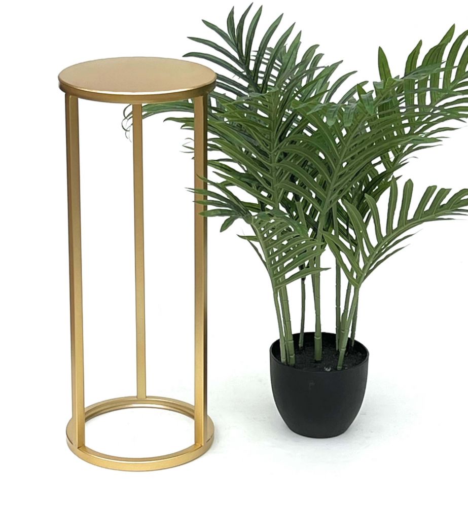 DanDiBo Blumenhocker Metall Gold Rund 50 cm Blumenständer Beistelltisch 96510 S Blumensäule Modern Pflanzenständer Pflanzenhocker