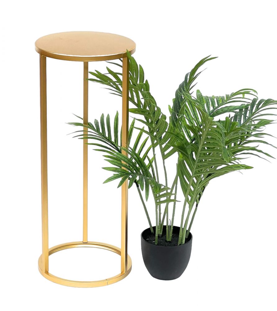 DanDiBo Blumenhocker Metall Gold Rund 60 cm Blumenständer Beistelltisch 96510 M Blumensäule Modern Pflanzenständer Pflanzenhocker