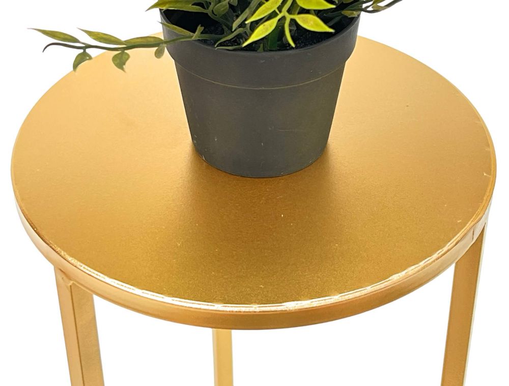 DanDiBo Blumenhocker Metall Gold Rund 60 cm Blumenständer Beistelltisch 96510 M Blumensäule Modern Pflanzenständer Pflanzenhocker