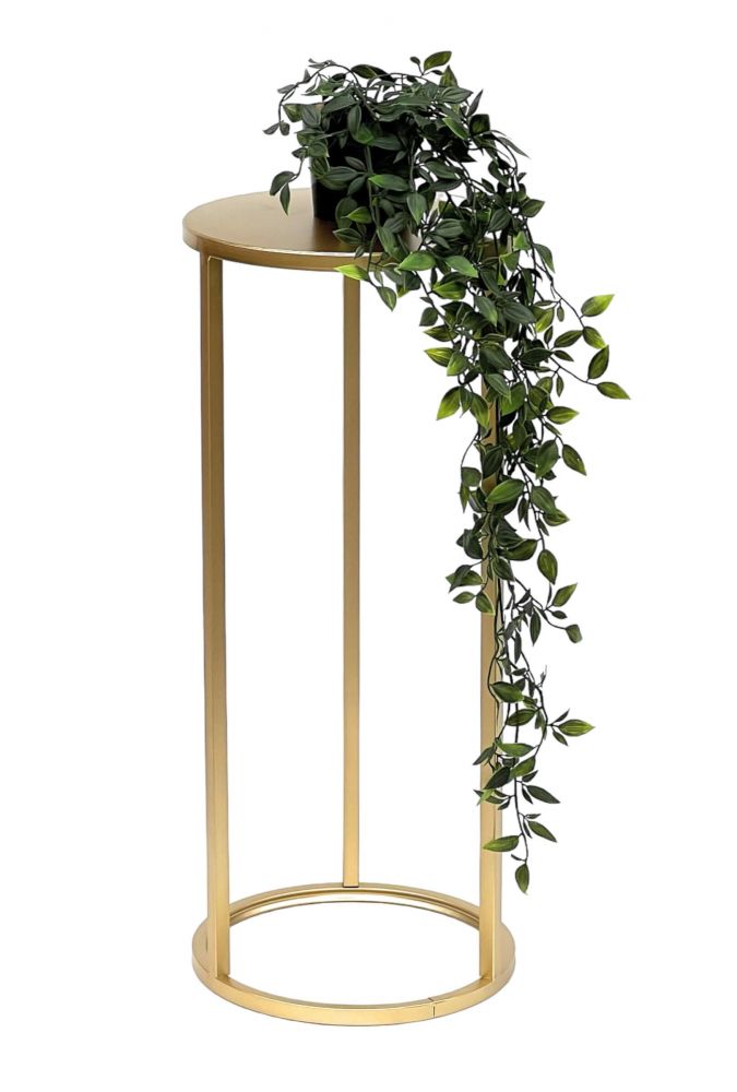 DanDiBo Blumenhocker Metall Gold Rund 60 cm Blumenständer Beistelltisch 96510 M Blumensäule Modern Pflanzenständer Pflanzenhocker