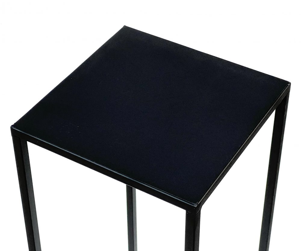 DanDiBo Blumenhocker Metall Schwarz Eckig 100 cm Blumenständer Beistelltisch 96351 Blumensäule Modern Pflanzenständer Pflanzenhocker