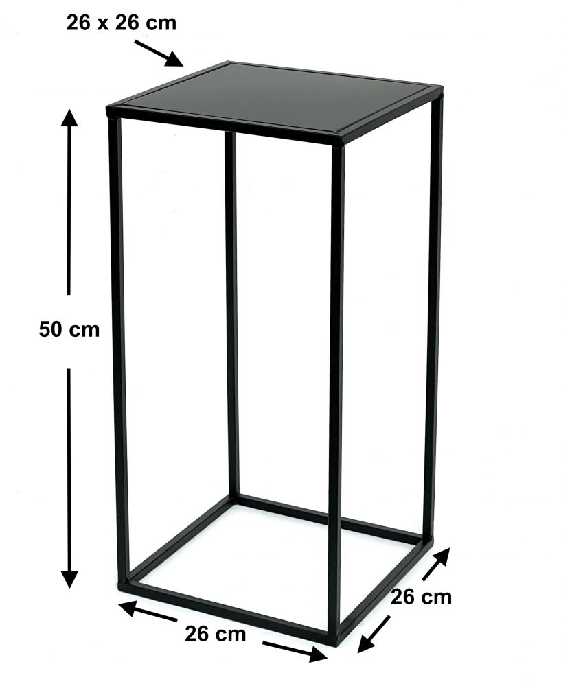 DanDiBo Blumenhocker Metall Schwarz Eckig 50 cm Blumenständer Beistelltisch 96312 S Blumensäule Modern Pflanzenständer Pflanzenhocker