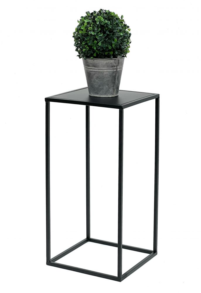 DanDiBo Blumenhocker Metall Schwarz Eckig 50 cm Blumenständer Beistelltisch 96312 S Blumensäule Modern Pflanzenständer Pflanzenhocker