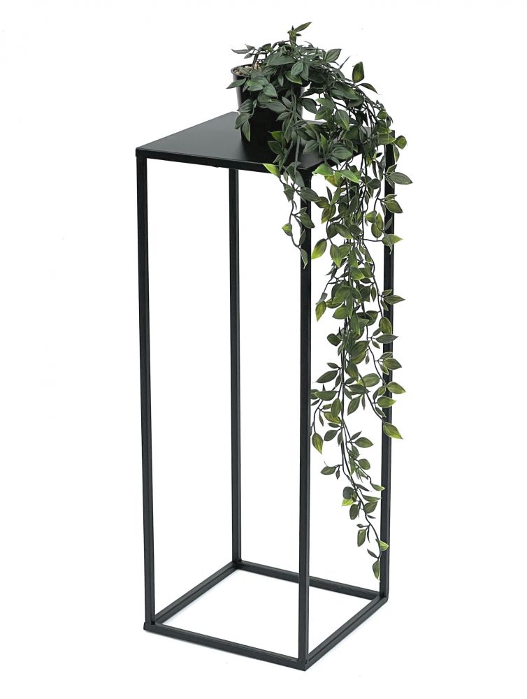 DanDiBo Blumenhocker Metall Schwarz Eckig 60 cm Blumenständer Beistelltisch 96315 M Blumensäule Modern Pflanzenständer Pflanzenhocker